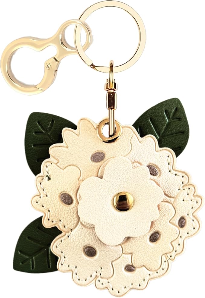 Leather Keychain Holder Case Compatible with AirTag,Cute Protective Apple Air Tag Cover with Keychain Ring,Anti-Scratch Finder GPS Tracker Case for Wallet Keys,bag,pets(Figure 3)