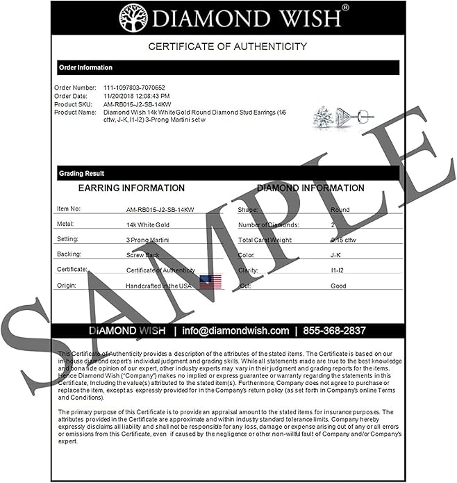 1/4 to 2 Carat Lab Grown Diamond Round Stud Earrings in 14k Gold (E-F, SI1-SI2, cttw), 4-Prong Basket Screw Back by Diamond Wish