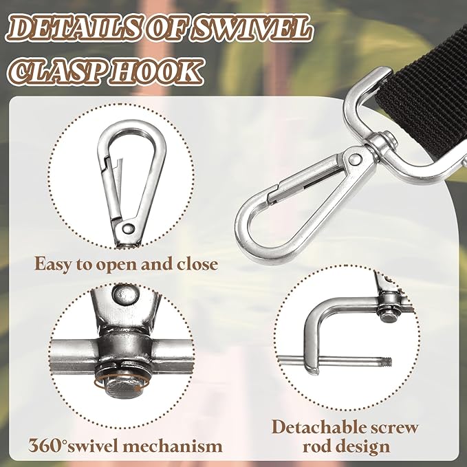 PATIKIL 1.5 Inch Swivel Clasp Hooks, 2 Pcs Detachable Snap Hook Swivel Lobster Claw Clasps with Screw Bar for Bag Strap Purse Lanyard DIY Craft Hardware, Silver