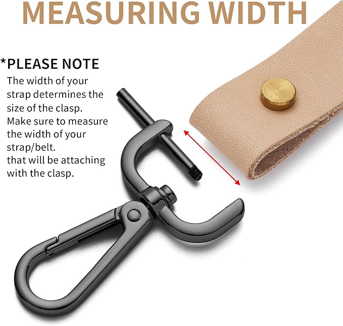 DEVPSISR 4PCS Detachable Snap Hook Swivel Clasp with Screw Bar, Multiple Sizes Hardware for Changing Bag Straps,Gunmetal1