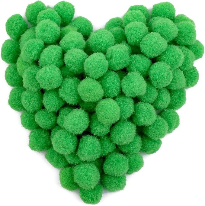 150 Pieces Pom Poms, 1 Inch Green Craft Pom Poms, Easter Decorations Fuzzy Pompom Puff Balls, Small Pom Pom Balls for DIY Arts Crafts Projects, Home Decorations