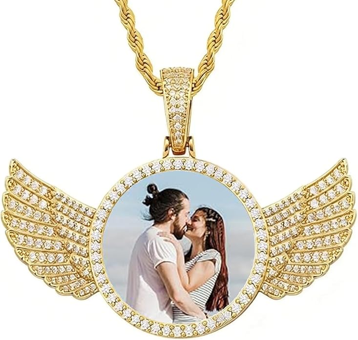 CLYLIFE Picture Necklace Personalized Photo,Custom Disc/Heart Pendant for Men Women Dad Mom Customized Necklace with Chain Photos Memorial Gifts for Mother's Day, Birthday, Anniversary