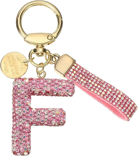 PATIKIL Initial Letter Keychain, Cute Sparkly Rhinestone Key Chain Alphabet Charm for Car Keys Handbags Purse