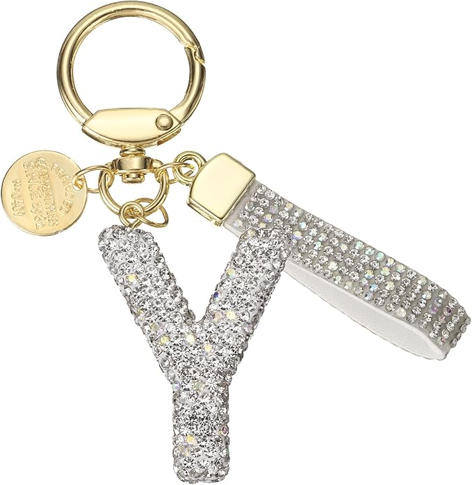 PATIKIL Initial Letter Keychain, Cute Sparkly Rhinestone Key Chain Alphabet Charm for Car Keys Handbags Purse