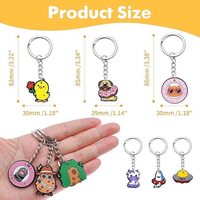 30-200P Cute Keychains for Backpacks Bulk Keychain Charms Decor Bag Accessories Keyring Random Different Key Chains
