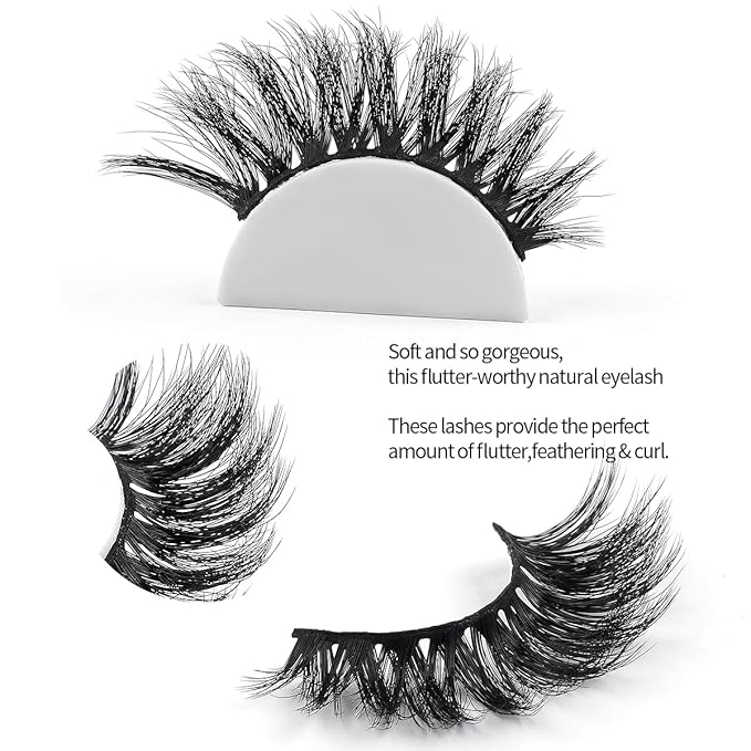 MAGEFY 20 Pairs 4 Styles Faux Mink Eyelashes, 7mm-18mm Lashes Natural Look to Dramatic False Eyelashes with Portable Boxes,Style-1