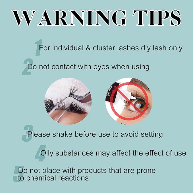 Lash Cluster Glue Fast Drying Long Lasting DIY Waterproof Clear Lash Glue for Eyelash Clusters for Self Application