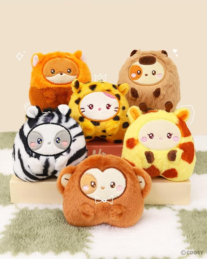 Anirollz Miniz Plush Charm Cute Stuffed Animal Keychain Kawaii Mini Bag Accessory Collectible Pocket Toy for Kids & Adults