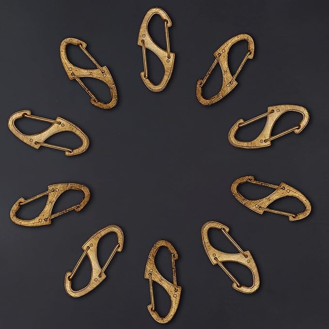Moxweyeni 20 Pcs Zipper Clip S Carabiner Clips Small Alloy Snap Hook Anti Theft 1. 6 Inch Mini Dual Wire Gate Interlocking Keychain Clip Attachment for Women Men Camping Hiking