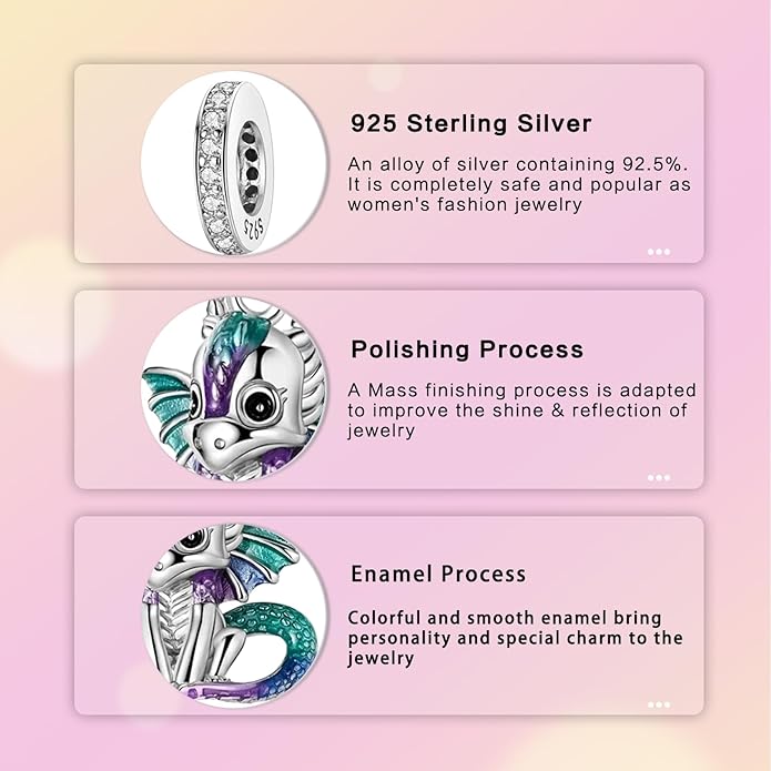 Hamsa Hand Dragon Bible Cross Prayer Charm 925 Sterling Silver Charms Fits Women's Charm Bracelet and Necklace Bead Charms Jewelry Gifts for Sister Friend