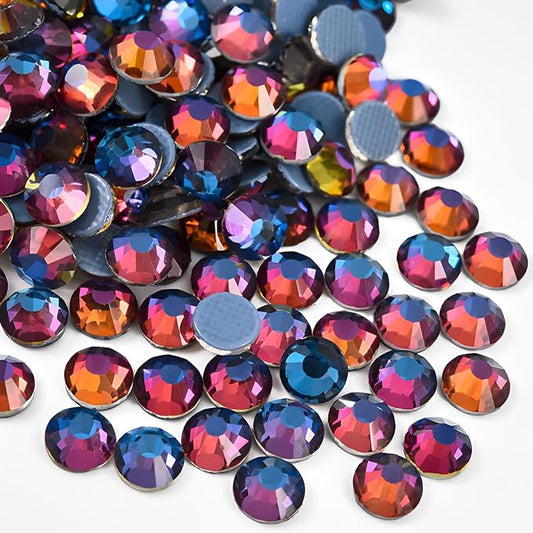 Hot Fix Crystal Flatback Rhinestones Glass Diamantes Gems 2.4mm(8ss 2880pcs, Blue Blaze)