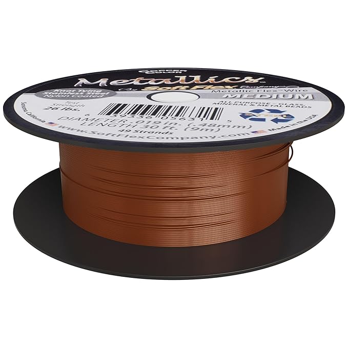 Soft Flex 49 Strand Beading Wire - Medium 0.19 Diameter - 30 Feet Nylon Design Wire
