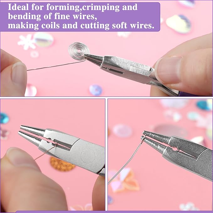3 Inches Round Nose Pliers With Cutter Wire Looping Pliers Micro Round Pliers With Spring Mini Jewelry Pliers Jewelry Making Tools For Jewelry Repair Wire Wrapping Beading Wire Cutting
