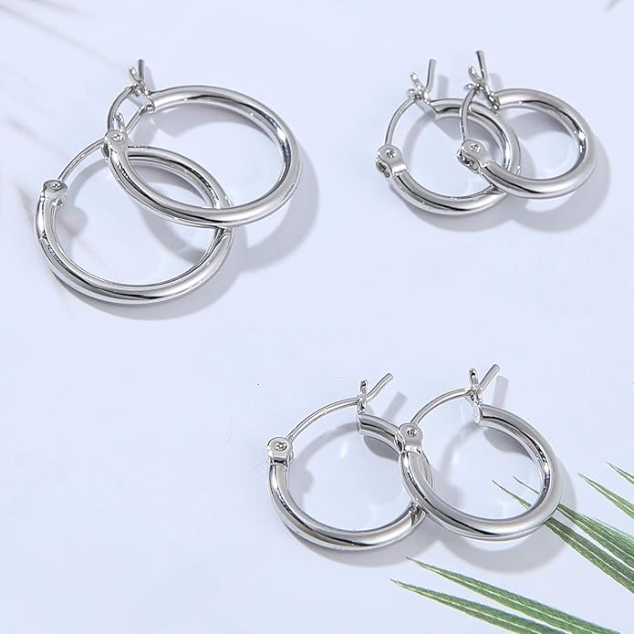 Gacimy Gold Hoop Earrings for Women 14K Real Gold Plated Hoops with 925 Sterling Silver Post