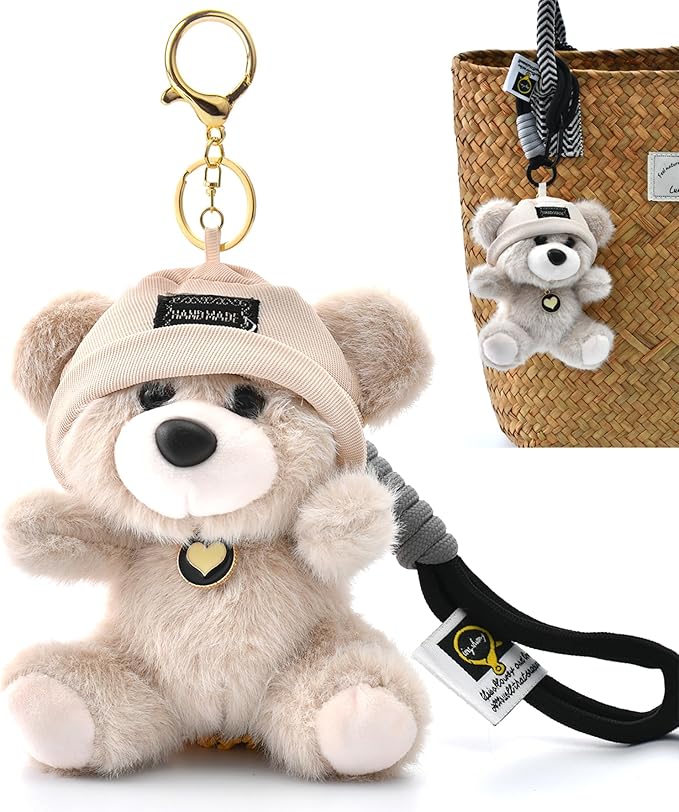 Cute Key Chain Plush Bear Bag Charm Teddy Bear Keychain Gift For Handbag,Purse, Backpack, Car Keys