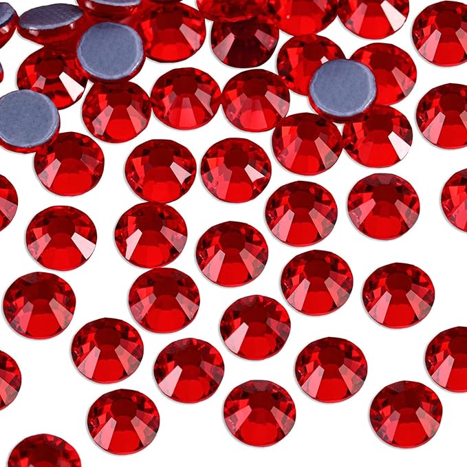 Beadsland Hotfix Rhinestones, 1440pcs Flatback Crystal Rhinestones for Crafts Clothes DIY Decorations, Light Siam, SS16, 3.8-4.0mm