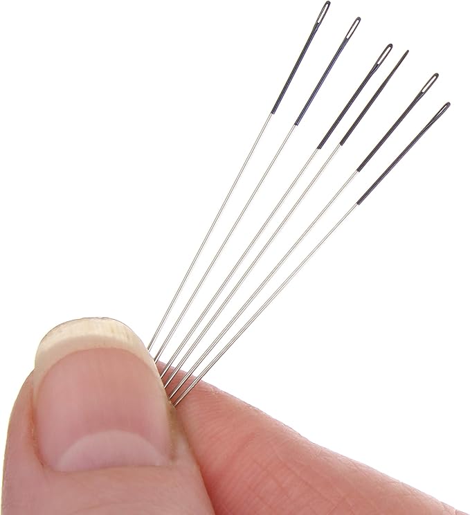 The Beadsmith ColorEYES Beading Needles, Size 10, 1 Card (6 Needles), Black Colored Tip for Easy Identification of Size, Use for Loom Weaving Bead Work, Off-Loom Stitch & Jewelry Making w/Seed Beads