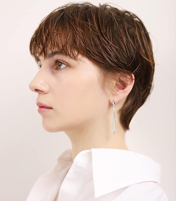 OZEL 14K Gold & Silver Plated Paperclip Chain Earrings with Cubic Zirconia – Dangle, Hoop, Huggie, Stud Styles – Women’s Fashion Jewelry Gift