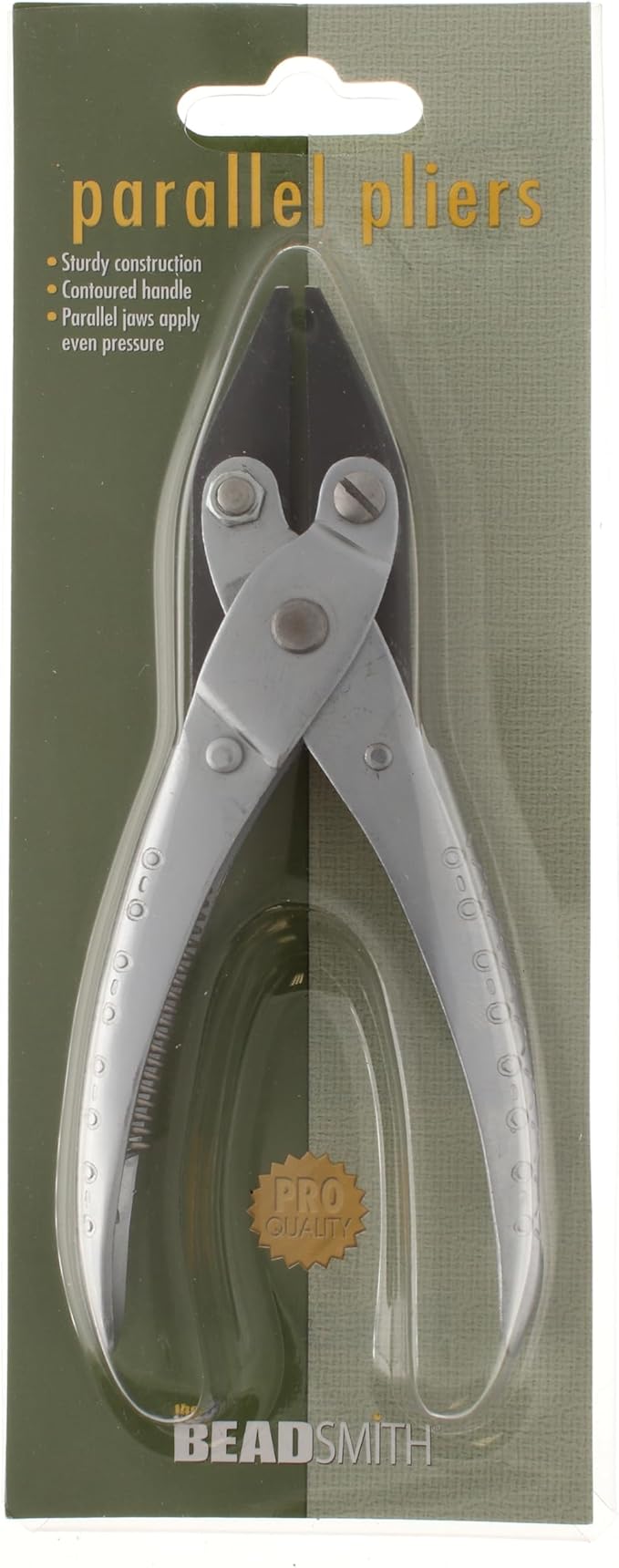 The Beadsmith Flat Nose Parallel Plier - 5.5 inches (140mm), Steel tool for jewelry making, with spring