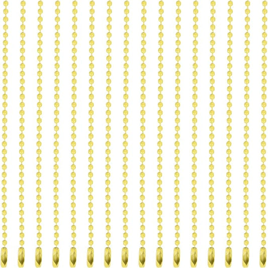 MECCANIXITY 20Pcs 5 Inch 12cm Ball Bead Chain, Metal Ball Chain with Connectors for Hanging Ornament Jewelry Necklace Dog Tag Keychain Christmas Decoration,Yellow