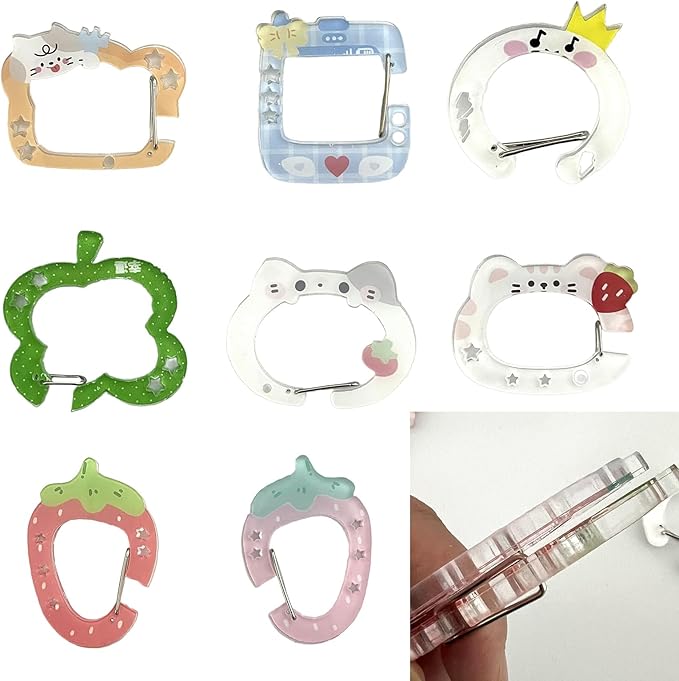 Carabiner Clip for Keys and Small Items Acrylic Pendant for Backpack Handbook Decoration Ita Bag Buckle Accessory