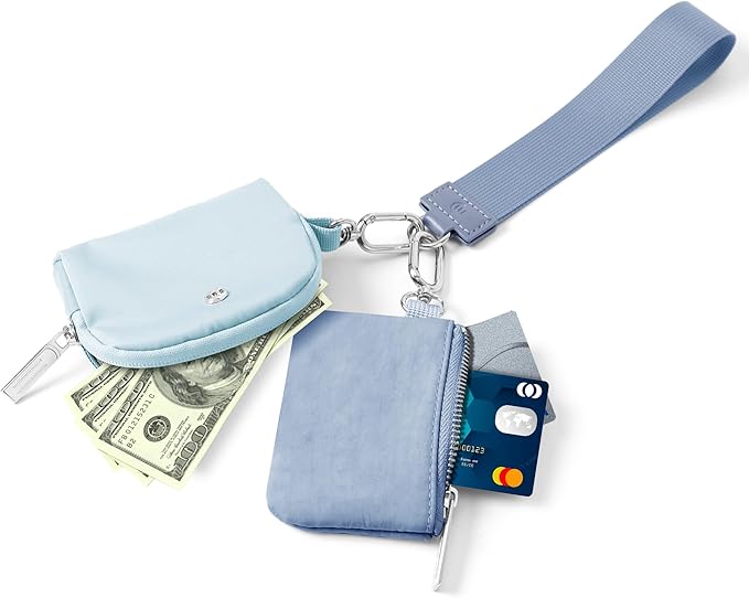 Mum's Memory Mini Zip Around Wristlet Wallet for Women Dual Pouch Wristlet Portable Wallet Coin Purse Mini Women Coin Pocket