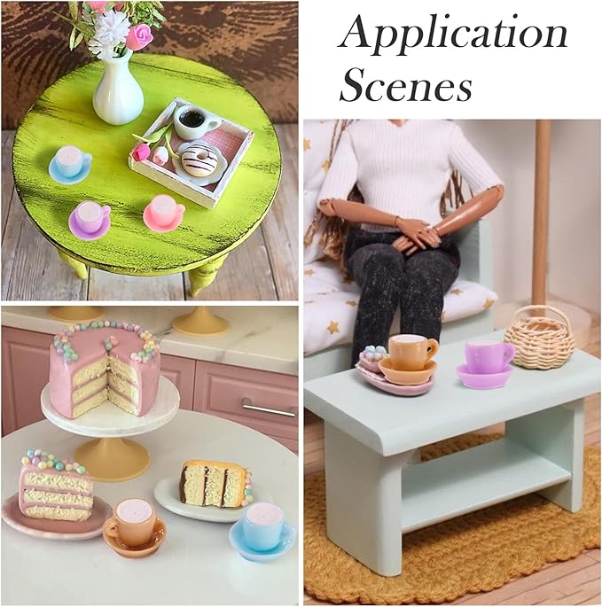 Craftdady 30Pcs Resin Coffee Cups Mini Drink Coffee Mug Table Ornaments Opaque Resin Cabochons Imitation Food Drink Hanging Ornament for DIY Crafts Scrapbooking Kitchen Home Party Decor
