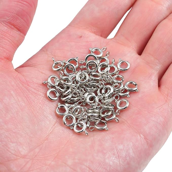 Copper Spring Clasps 6mm Platinum Plated Claw Clasps for DIY Jewelry Making 150pcs