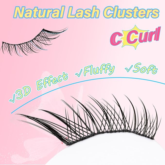 URNNE Manga Lashes Fluffy Faux Mink Lashes Natural Look 10 Pairs Wispy False Eyelashes C Curl Anime Lashes (Wispy02)