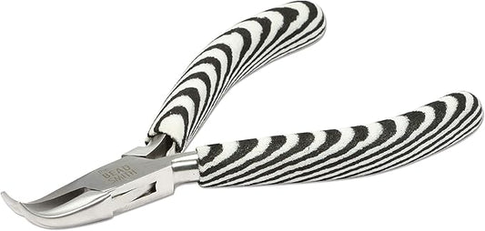 The Beadsmith Bent Chain Nose Pliers – Zebra Print Line – 5 inches (127 mm) – Comfortable Handle with Double Leaf Springs – Jewelry Making Tool for Creating Bracelets, Earrings and Necklaces