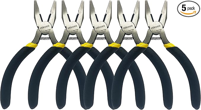 BOOSDEN Mini Lineman's Pliers, 5 Pack, 5 Inch High Leverage Cutting Pliers, Side Cutter for Electrician Work or Jewelry Making