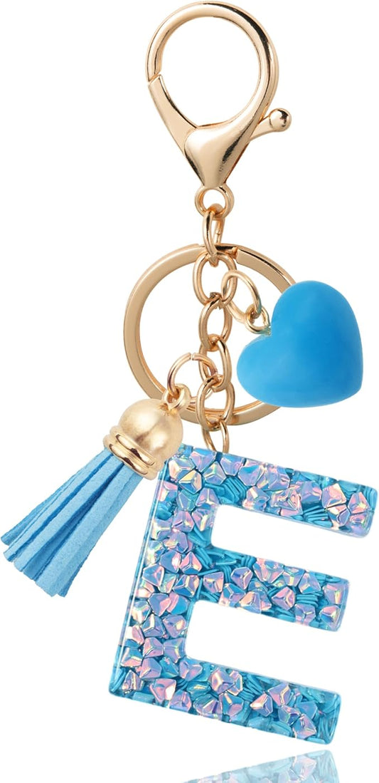 Alphabet Initial Letter Keychain Cute Heart Resin - Letter Keychain for Backpack Charms - Initial Keychains for Women