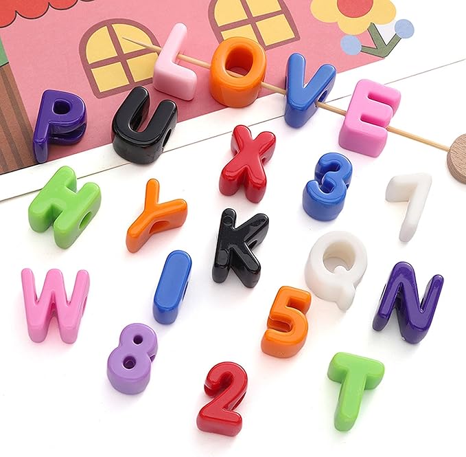 40 PCS Letter Beads 3D Acrylic 21mm x 21mm M Loose for Jewelry Making Key Chains Bracelet Necklaces Keychain Phone Bag Chain (Mixed Color M)