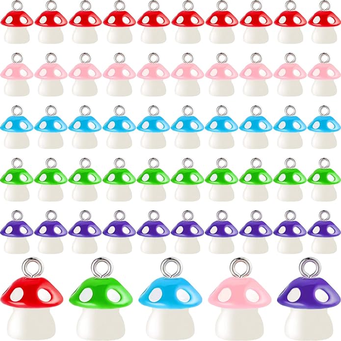 Jetec 50 Pieces Resin Charm Pendant Jewelry Finding Charm DIY Decor Making Resin for Women Bracelet Necklace Earrings Keychain Craft