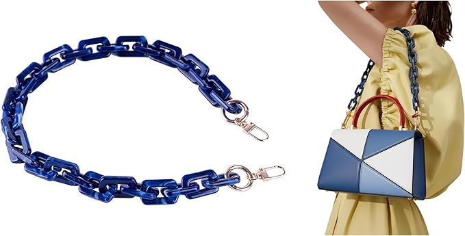 Acrylic Resin Chain Purse Strap 23.6IN Purse Transparent Chain DIYBagChain Gift for Office,Travel & DIY Creator