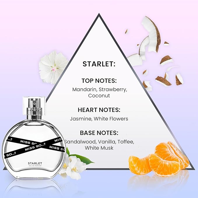 So...? Miss So Set - Perfumes for Women with Floral, Fruity and Vanilla Perfume Notes - 800 Sprays - Gifts for Women - 3 pcs Gift Set