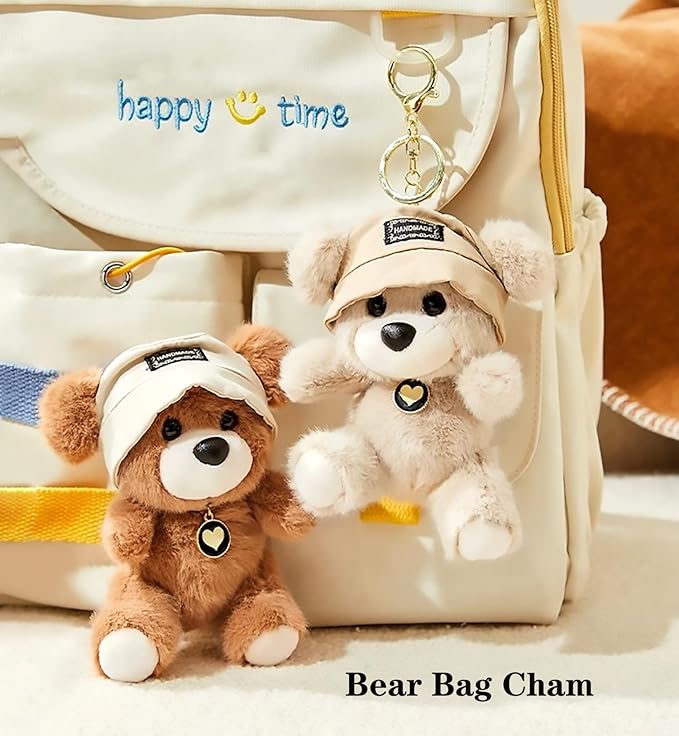 Cute Key Chain Plush Bear Bag Charm Teddy Bear Keychain Gift For Handbag,Purse, Backpack, Car Keys