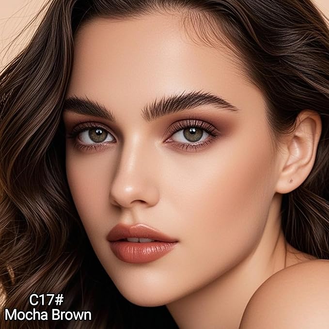 Erinde Waterproof Cream Eyeshadow Stick, Mocha Brown Matte Eye Shadow Sticks, Cream to Powder Eyeshadow Crayon, Buildable & Blendable Long-Lasting Eye Shadow Stick, Vegan & Cruelty-Free, C17