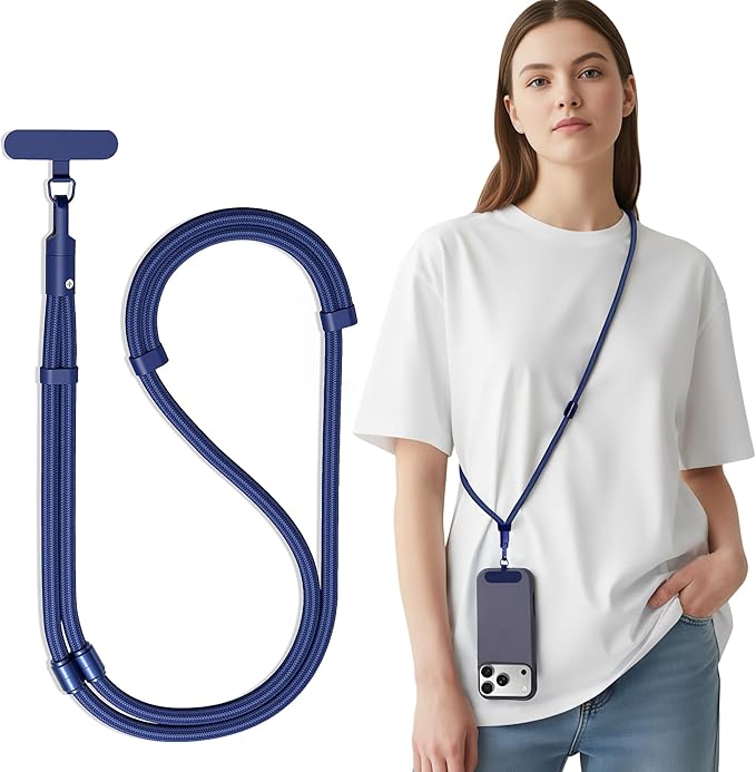 SURDOCA 3-In-1 Phone Lanyard for Crossbody, Neck & Wrist, Adjustable Anti Theft Phone Strap with Tether Tab & Loop Strap - Universal for Most Smartphones, Camera, Key - Travel Essentials