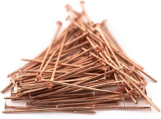 The Bead Chest Copper 21 Gauge 1 Inch Head Pins (Approx 100 Pieces)