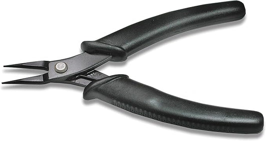 The Beadsmith Hi-Tech Round Nose Pliers, 5.5 inches (140mm) with high Carbon Steel Head, Black Comfort Grip Handle with Spring, Tool for Jewelry Making, Electronics or Micro Mechanics