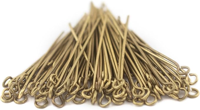 The Bead Chest Brass 21 Gauge 1.5 Inch Eye Pins (Approx 100 Pieces)