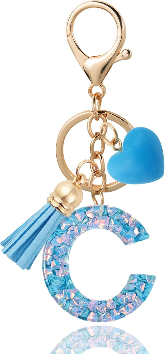 Alphabet Initial Letter Keychain Cute Heart Resin - Letter Keychain for Backpack Charms - Initial Keychains for Women