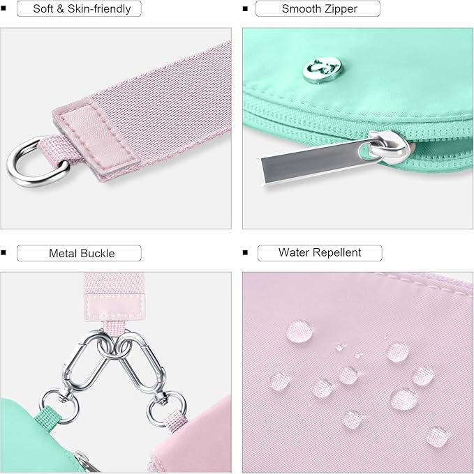 Babysun Mini Zip Around Dual Pouch Wristlet With 2 Straps Wristlet Keychain Wallet for Women Coin Purse Small Cute for Teen Girl