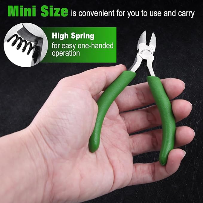 SPEEDWOX 4-Inch Mini Diagonal Cutting Pliers with Wire Stripping Holes for Jewelry Making and Crafting