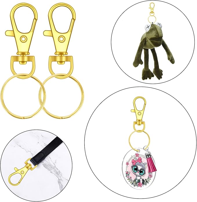70PCS Swivel Snap Hooks with Key Rings, Metal Lobster Claw Clasp, Keychain Rings for Crafts(Mixed Color, 1.25inch(32mm)