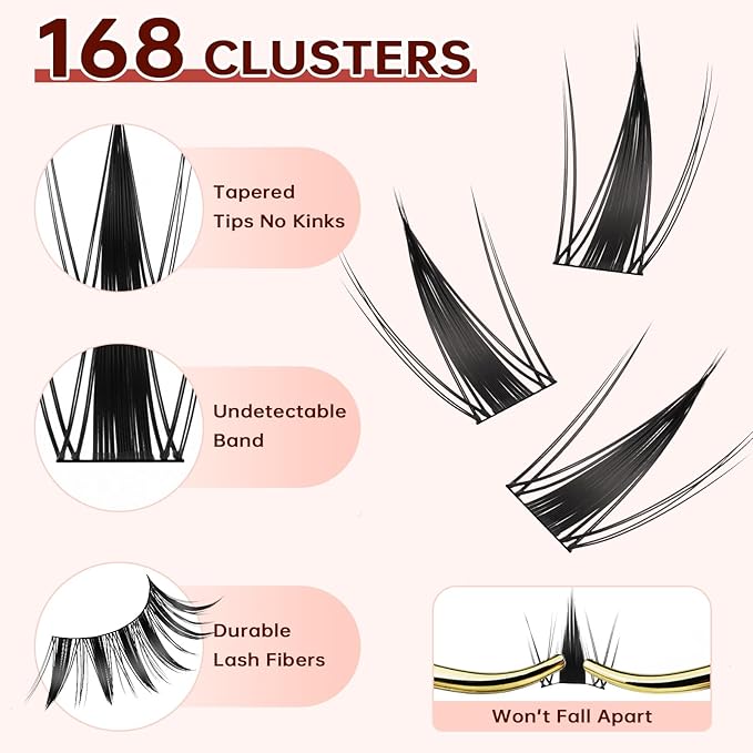 JOLIETIFY Lash Extension Kit, Manga Style, Faux Mink DIY Cluster Lashes 8-16mm, Waterproof Bond & Seal, Reusable Individual Lashes, Lash Tweezers, Eyelash Remover, Easy to Apply for Beginners