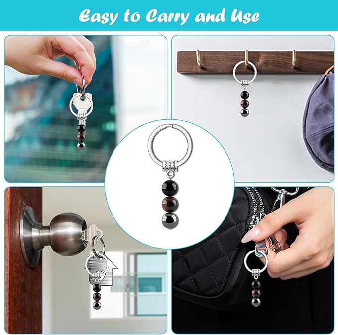 Dabihu Healing Spiritual Crystal Keychain Stress Relief Anxiety Calming Jewelry Protection Keychain for Women Men Inspirational Graduation Birthday Present Encouragement Gifts for Friends Coworker