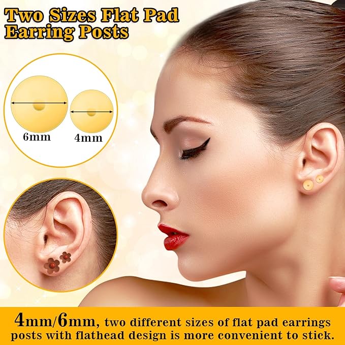 Evatage Jewelry Glue with 1002Pcs Stainless Steel Earring Posts and Backs, Gold Stud Posts with Butterfly and Rubber Bullet Earring Backs for Jewelry Making Supplies Kit