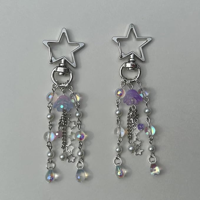 Agromusk Jellyfish Keychain,Cute Y2K Car Keychains for Women Girls Jellyfish Bag Charms Purse Accessories Star Jelly Decor